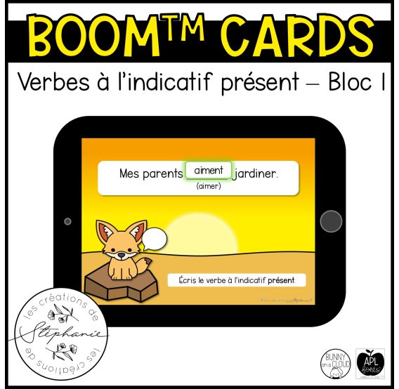 Cartes BOOM™ Verbes à l’indicatif présent - Bloc 1