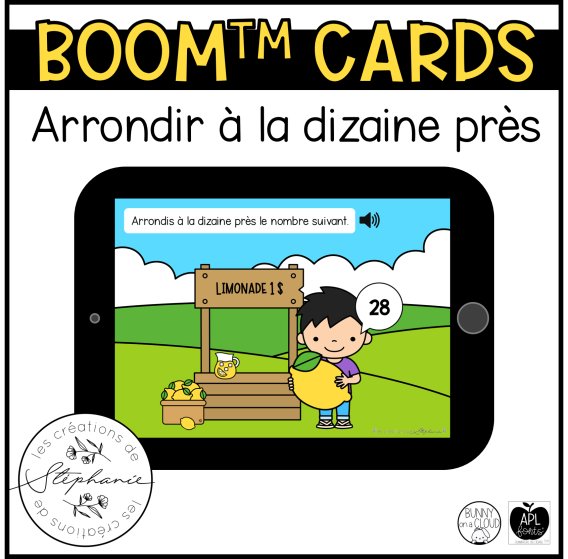 Cartes BOOM™ Arrondir à la dizaine près